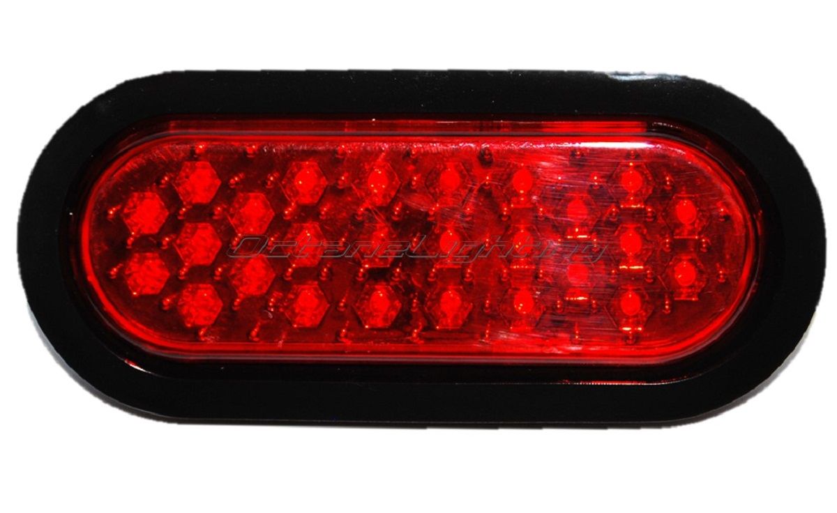 (2) 6" Work Truck Box Trailer Rv Brake Tail Light Turn Signal Red 26
